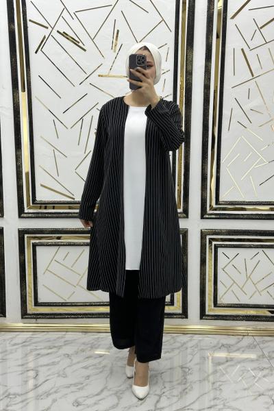 Maksim çizgili takım Siyah