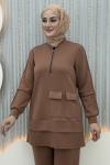 Maya Pantolonlu Takım Sütlü Kahve