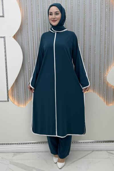 Meryemce Pantolonlu Takım Petrol Yeşili