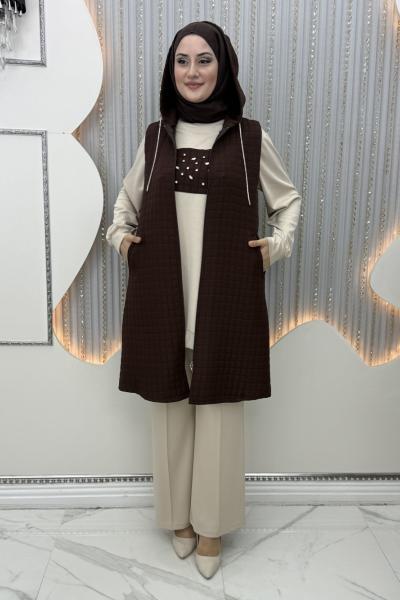 Milan 3’lü Takım Koyu Kahverengi