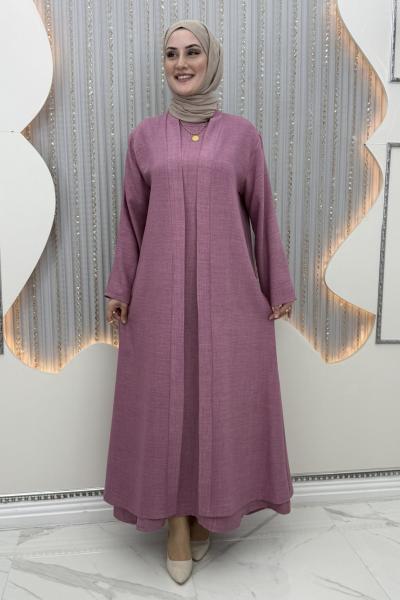 Miner Elbiseli Hırka Pembe