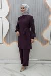Minimal Pantolonlu Takım Mor