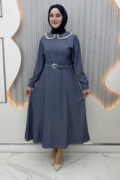 Mualla Elbise Lacivert