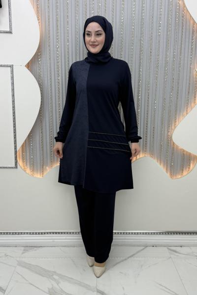 Nadiye Pantolonlu Takım Lacivert