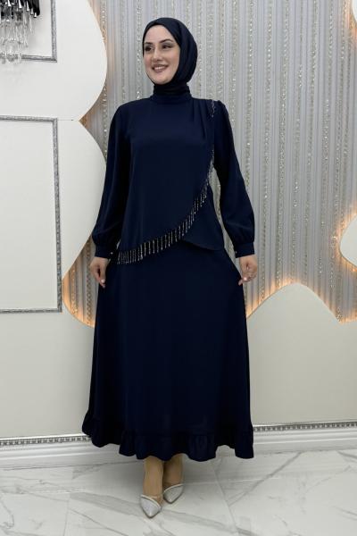 Nazik etekli takım Lacivert