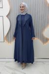 Nefsun Elbiseli Hırka  Mavi