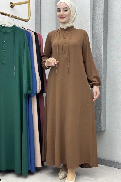 Nepal zincirli elbise Kahverengi