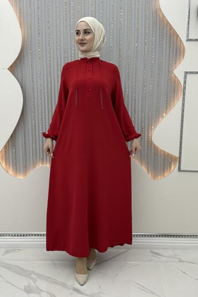 Nepal zincirli elbise Kırmızı