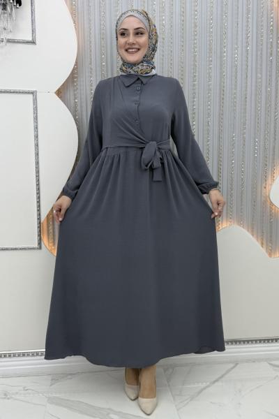 Nisa Elbise Gri