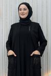 Nurella Elbiseli Hırka  Siyah