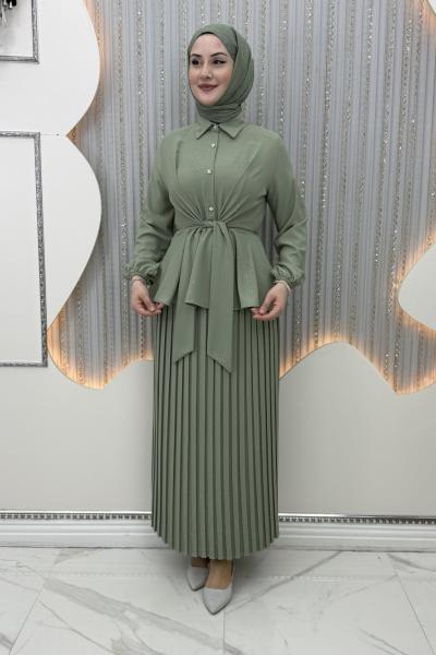 Pırıltı Etekli Takım Yeşil