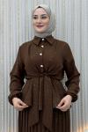 Pırıltı Etekli Takım Kahverengi