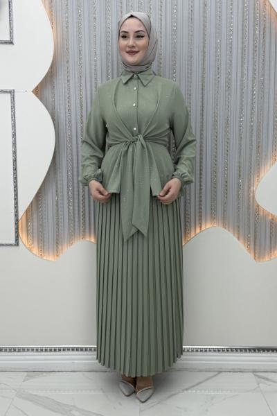 Pırıltı Etekli Takım Yeşil