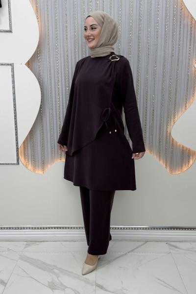 Reyna Pantolonlu Takım Mürdüm