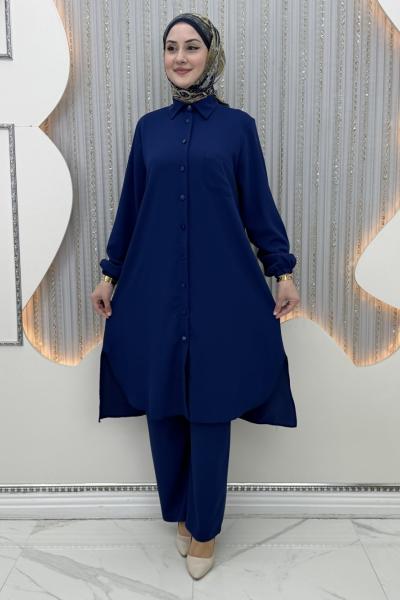 Rozalin Pantolonlu Takım Lacivert