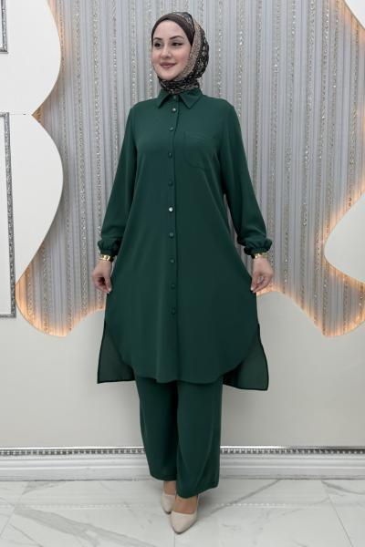 Rozalin Pantolonlu Takım Zümrüt