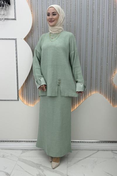 Safiye Etekli Takım Mint Yeşili