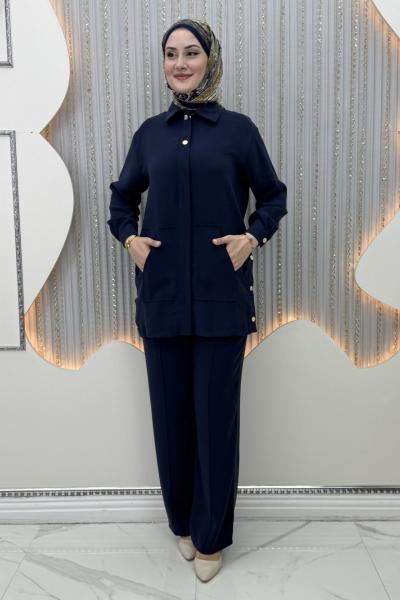 Sahra Pantolonlu Takım Lacivert
