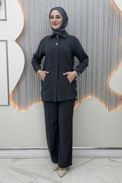 Sahra Pantolonlu Takım Antrasit