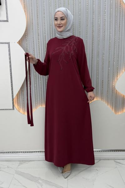 Sare Elbise Bordo