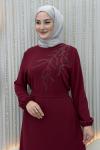 Sare Elbise Bordo