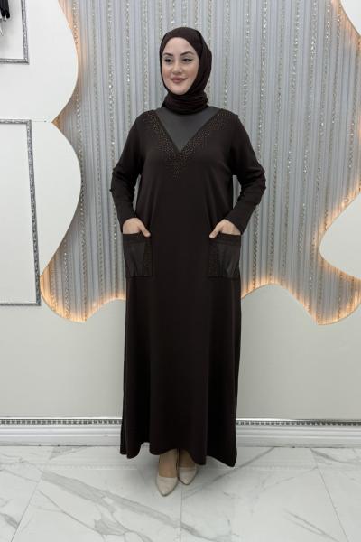 Saye Elbise Kahverengi