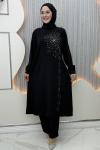 Şehriz Pantolonlu Takım Siyah