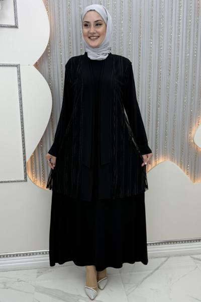 Şengül elbiseli hırka Siyah