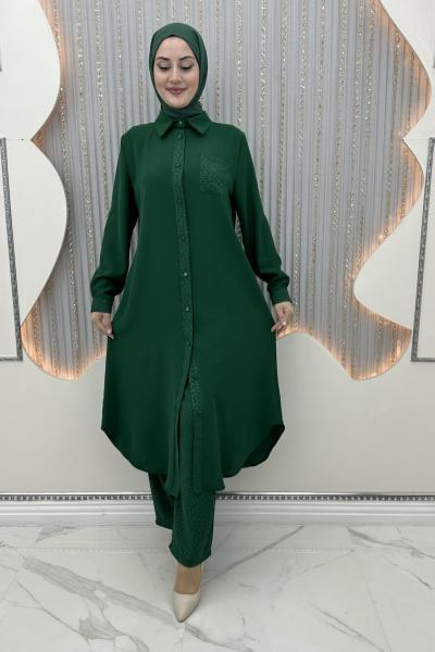 Seyhan Pantolonlu Takım Zümrüt