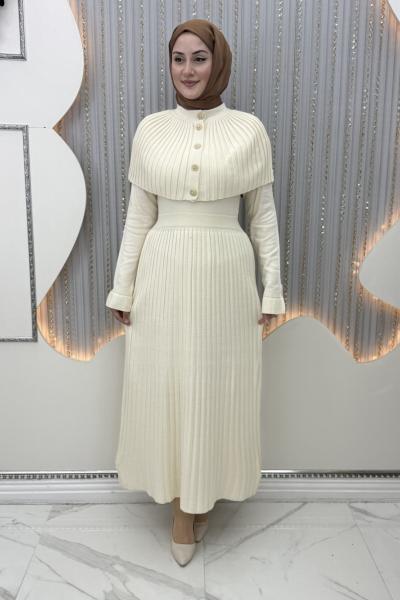 Sümbül Triko Elbise Krem
