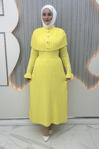 Sümbül Triko Elbise Sarı