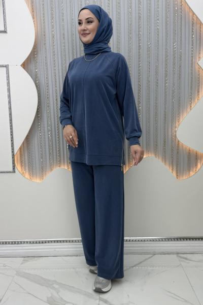 Tilbe Pike Pantolonlu Takım Mavi
