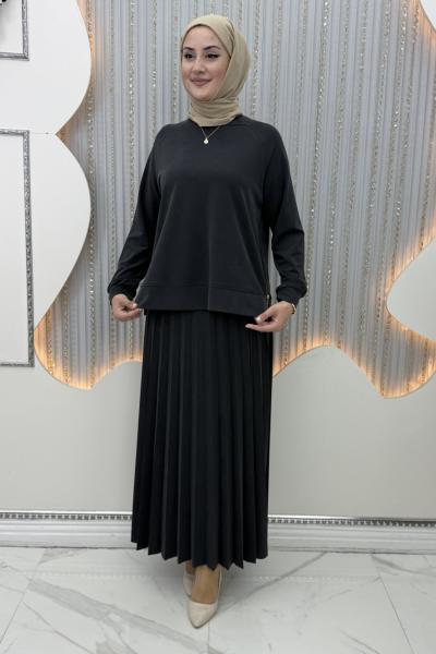 Tuğçe Etekli Takım Siyah