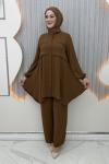 Veda Pantolonlu Takım Sütlü Kahve