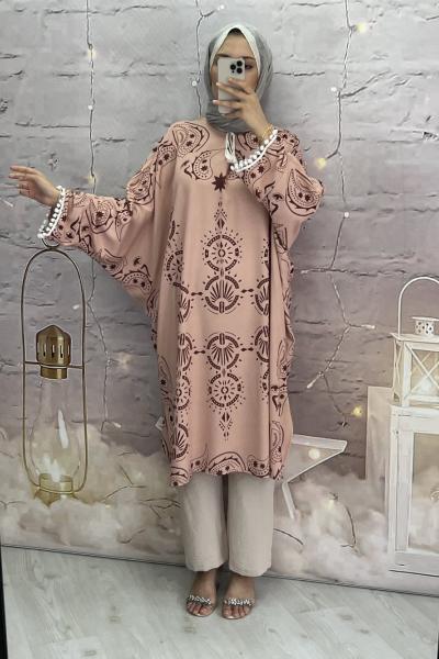 Yaldız tunik  Pudra