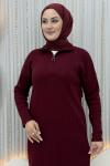 Yalın Elbise Bordo
