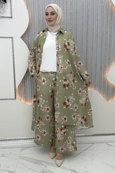 Yazbahar pantolonlu takım Mint Yeşili