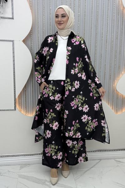 Yazbahar pantolonlu takım Siyah