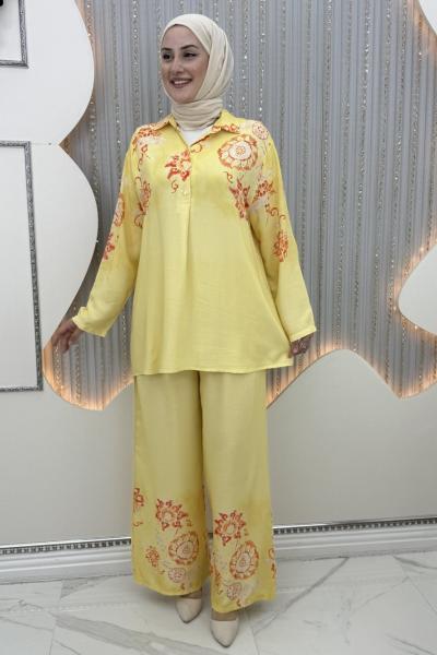 Zambak Pantolonlu Takım Sarı