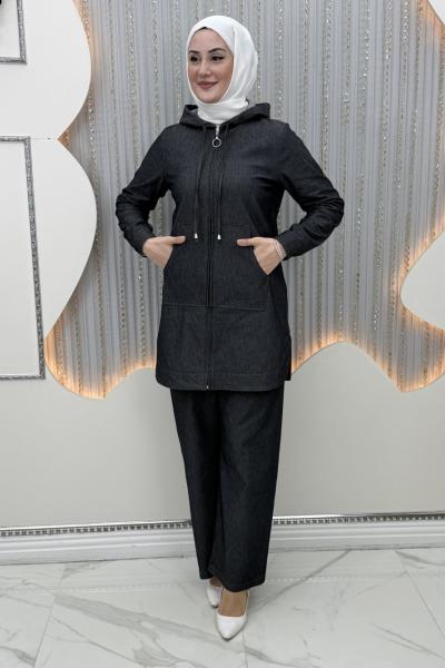 Zenta Pantolonlu Takım Siyah