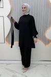 Zerda Pantolonlu Takım Siyah