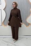 Zerda Pantolonlu Takım Kahverengi