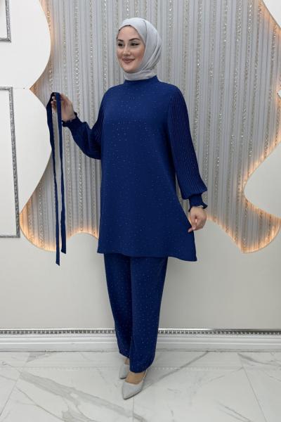 Zerda Pantolonlu Takım Lacivert