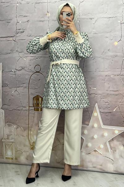 Zikzak Takım Mint Yeşili