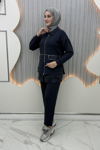 Zımba Pantolonlu Takım Antrasit