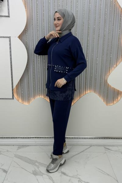 Zımba Pantolonlu Takım Mavi