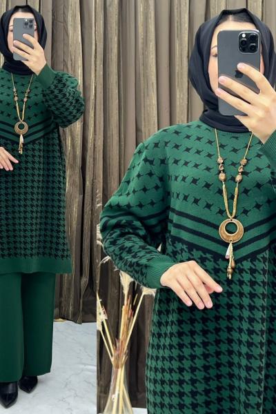 3268 Seren Triko Takım Zümrüt Zümrüt