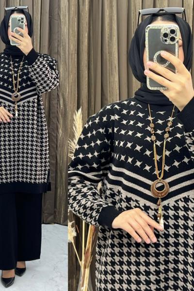 3268 Seren Triko Takım Siyah Siyah