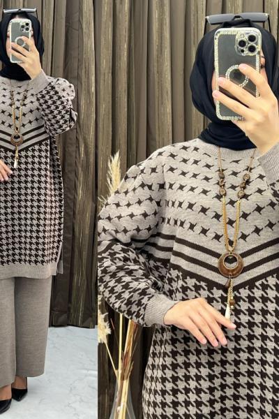 3268 Seren Triko Takım Vizon Vizon