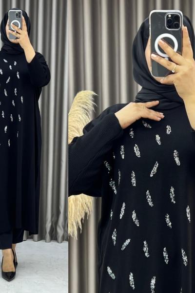 3282 Sina Tunik Siyah Siyah